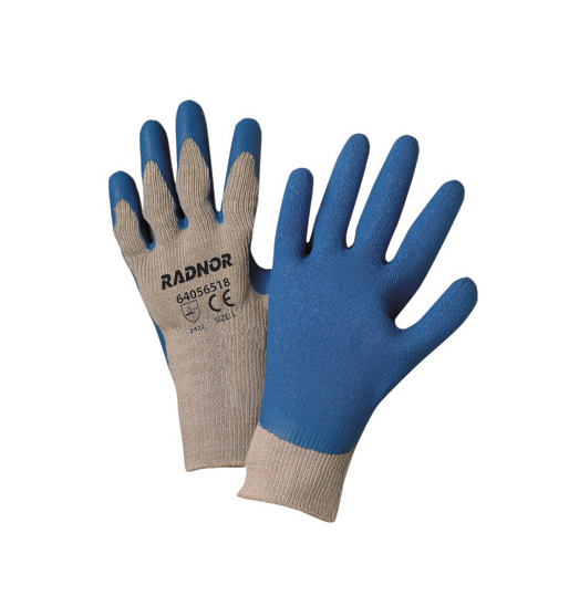 Radnor Blue Latex Palm Econ Strong Knit Glov Medium - Gloves